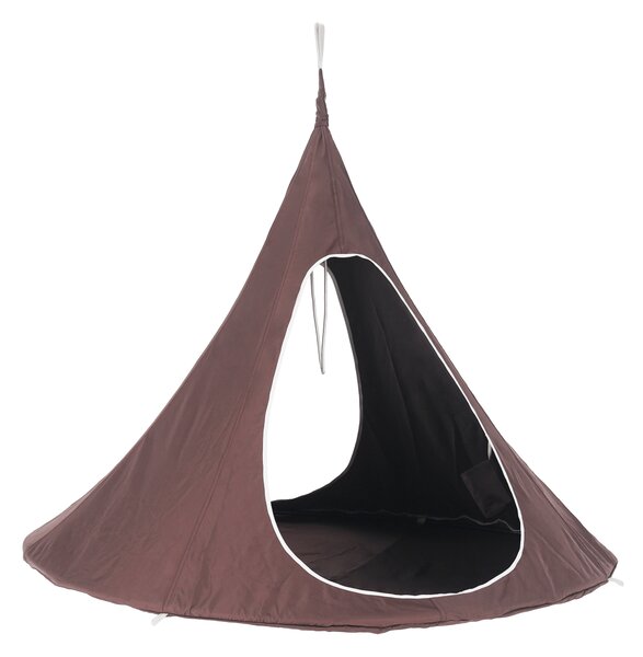 KONDELA Závěsné houpací křeslo, šedohnědá TAUPE, KLORIN NEW TYP 2 BIG SIZE CACOON HAMMOCK