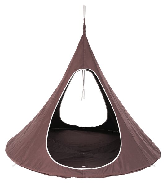 KONDELA Závěsné houpací křeslo, šedohnědá TAUPE, KLORIN NEW TYP 2 BIG SIZE CACOON HAMMOCK