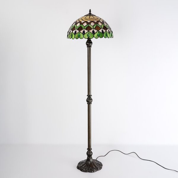 Brilagi - Tiffany vitrážová stojací lampa MARGARET 2xE27/60W/230V