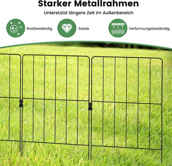 COSTWAY 25 kusů Dekorativní zahradní plot 825 cm x 60 cm Velký bariérový plot, krajinný plot odolný proti rzi jako zahradní a dvorní dekorace