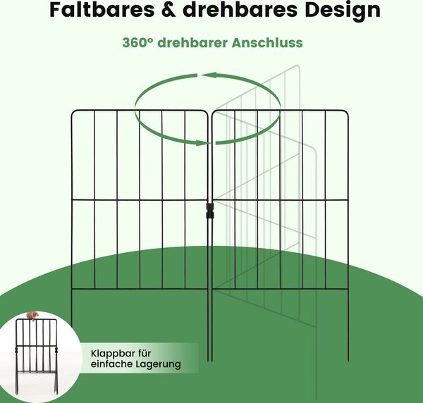 COSTWAY 25 kusů Dekorativní zahradní plot 825 cm x 60 cm Velký bariérový plot, krajinný plot odolný proti rzi jako zahradní a dvorní dekorace