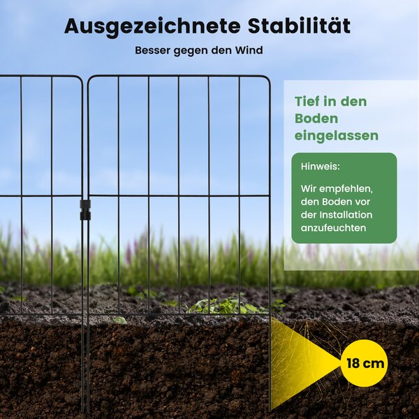 COSTWAY 25 kusů Dekorativní zahradní plot 825 cm x 60 cm Velký bariérový plot, krajinný plot odolný proti rzi jako zahradní a dvorní dekorace