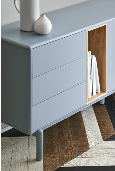 Modro-šedá nízká komoda 180x76 cm Corvo – Teulat