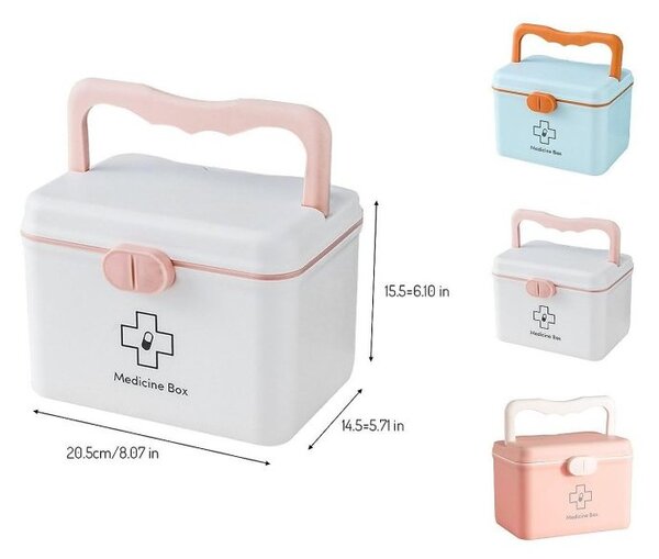 SUPPLIES BOX Organizér, krabička na léky v bílé barvě
