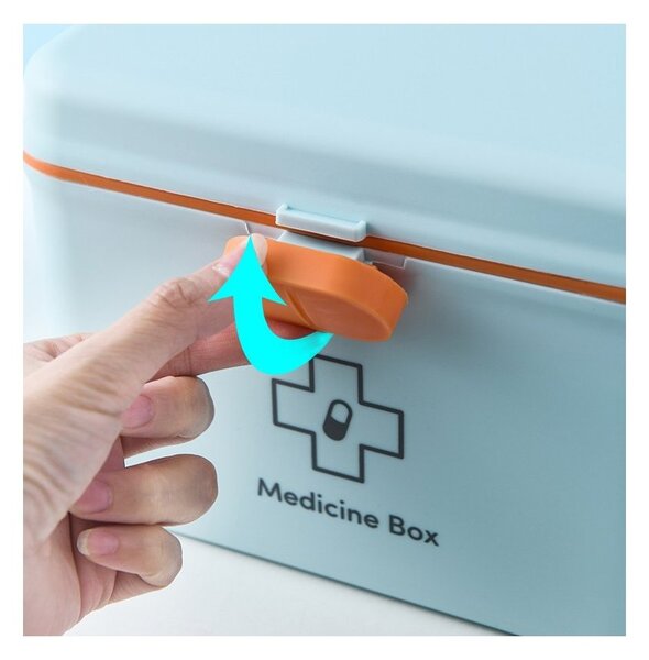 SUPPLIES BOX Organizér, krabička na léky v bílé barvě