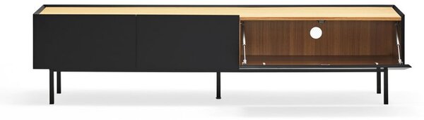 TV stolek v dekoru dubu v černo-přírodní barvě 180x45 cm Arista – Teulat