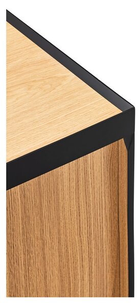 TV stolek v dekoru dubu v černo-přírodní barvě 180x45 cm Arista – Teulat