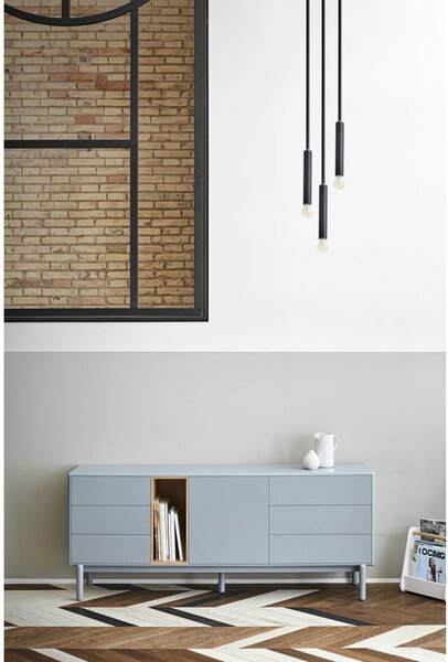 Modro-šedá nízká komoda 180x76 cm Corvo – Teulat