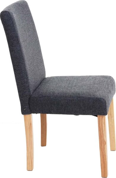 Sada 2 jídelních židlí Kuchyňská židle Littau Textil, antracitově šedá, světlé nohy