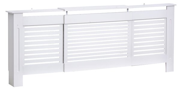 HOMCOM Rozkládací Kryt Radiátoru s Moderním Designem 139-208,5 x 20,5 x 82,5 cm MDF Bílá | Aosom
