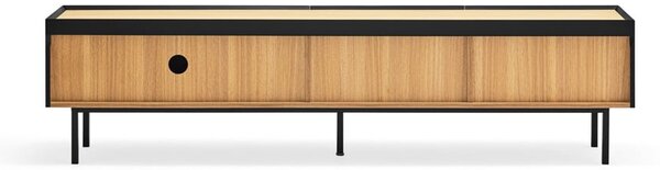 TV stolek v dekoru dubu v černo-přírodní barvě 180x45 cm Arista – Teulat
