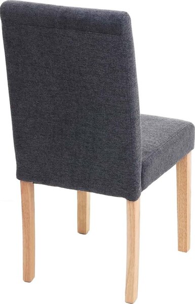 Sada 2 jídelních židlí Kuchyňská židle Littau Textil, antracitově šedá, světlé nohy