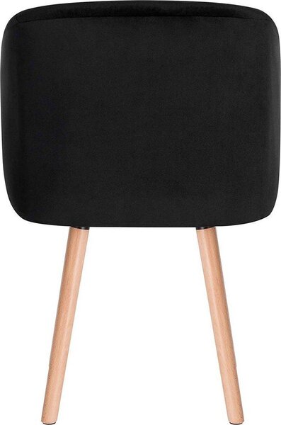 Jídelní židle – sada 4 ks – samet černý – s područkami – výška sedáku 47 cm