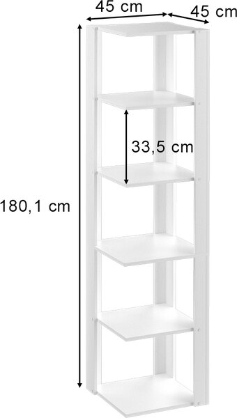 Rohová police Vicco Amina Bílá 45 x 180 cm, Model 36478