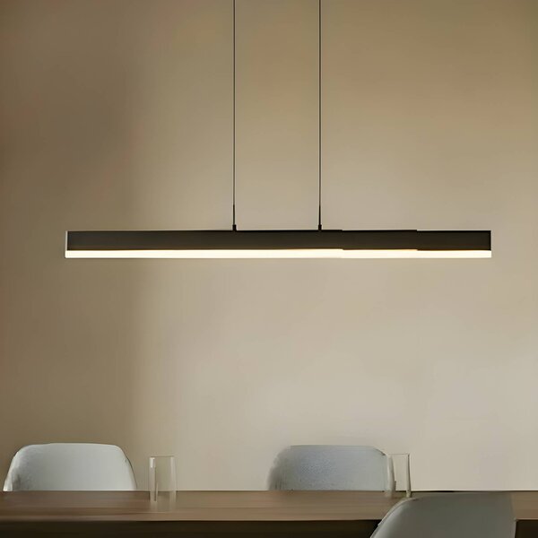 Lucande LED závěsné světlo Torven, černé, výsuvné, stmívatelný, Černá, Obývací pokoj / jídelna, kov, Moderní