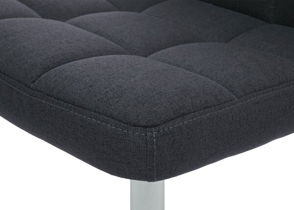 Jídelní židle Kavala, kuchyňská židle Židle, otočná MVG-certifikát látka/textil tmavě šedá, chromová podnož