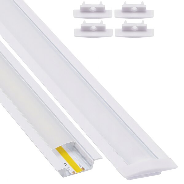 Zapuštěný profil bílý + mléčné stínidlo 2m ECOLIGHT