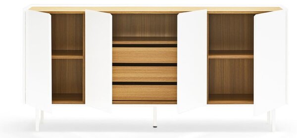 Nízká komoda v dekoru dubu v bílo-přírodní barvě 165x78 cm Arista – Teulat