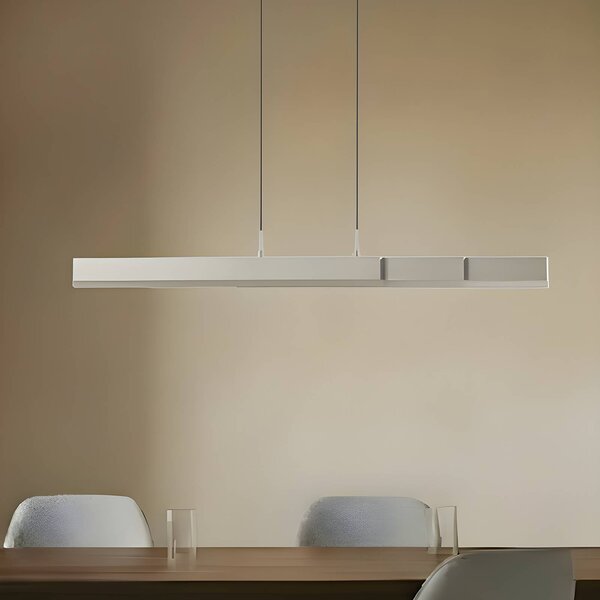 Lucande LED závěsné světlo Torven, hliník, výsuvné, stmívatelný, Hliník / šedá / zinek, Obývací pokoj / jídelna, kov, Moderní