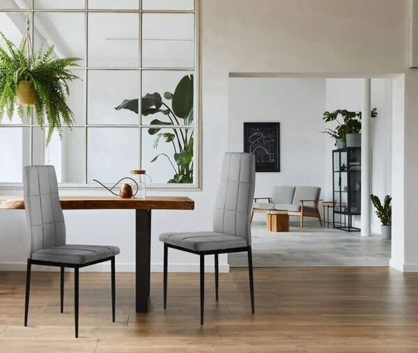 ModernHome KW01 Sada 4 ks jídelních židlí, šedá