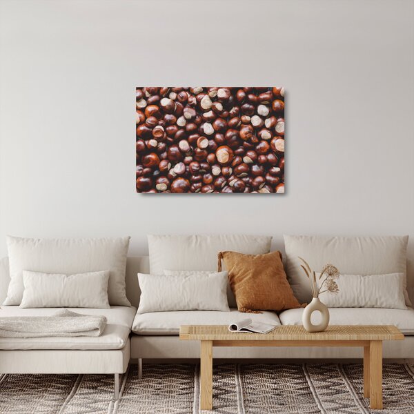 Skleněný obraz - Zralé kaštany (70x50 cm)