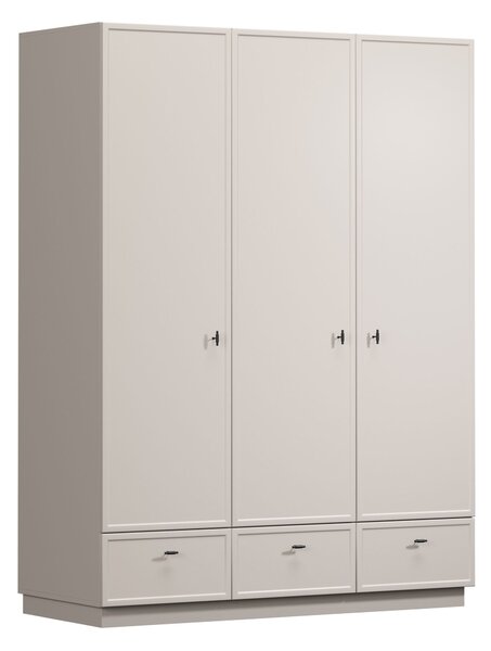 Šatní skříň Lorini 150 cm - kašmírová / černé úchytky T-bar