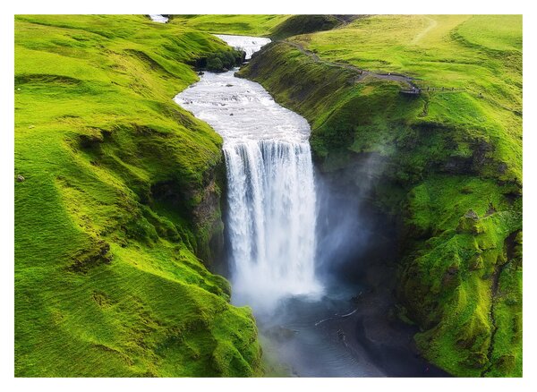 Skleněný obraz - Vodopád Skogafoss (70x50 cm)