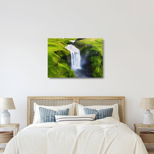 Skleněný obraz - Vodopád Skogafoss (70x50 cm)