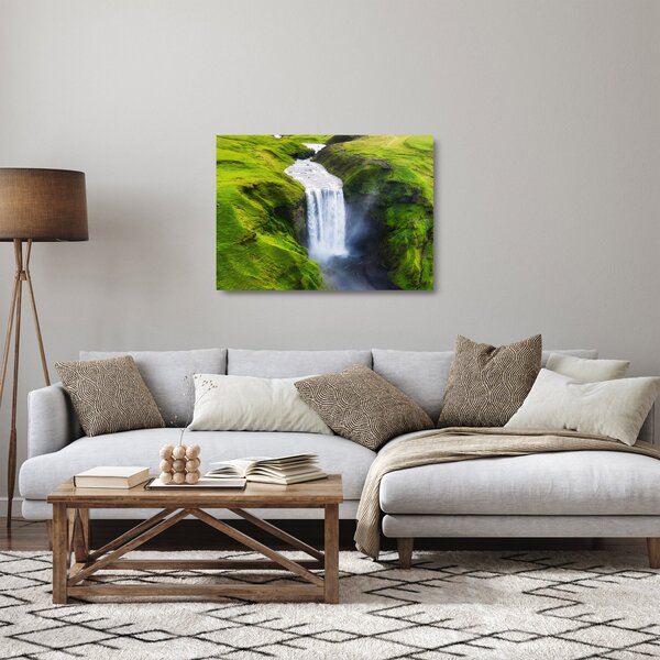 Skleněný obraz - Vodopád Skogafoss (70x50 cm)