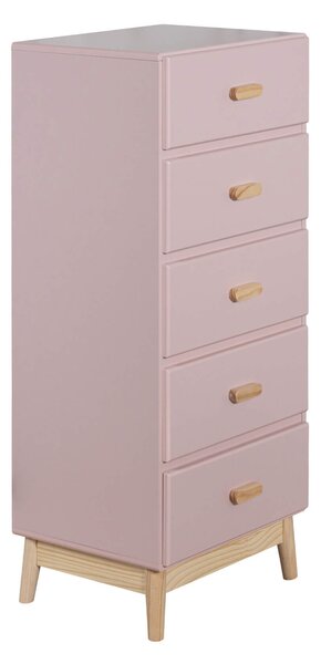 Komoda Mobili Rebecca Orchidea 115x50x40 MDF borovice růžově hnědá skandinávský styl k sestavení