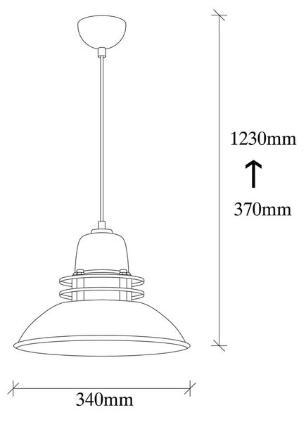 Černé závěsné svítidlo s kovovým stínidlem ø 34 cm Tovar – Opviq lights