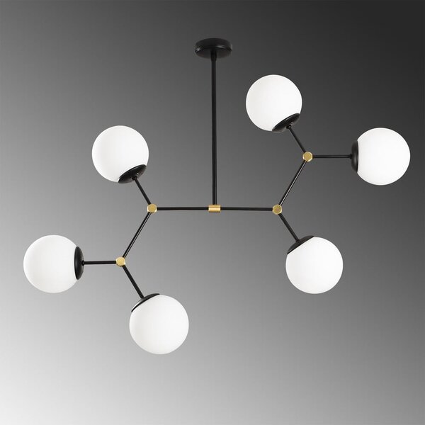 Černé závěsné svítidlo pro 6 žárovek Opviq lights Damar