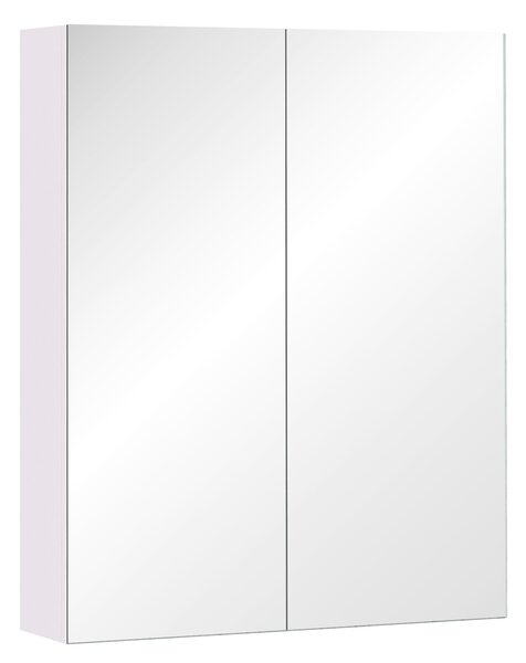 HOMCOM Nástěnná koupelnová skříňka s zrcadlem, 60 x 75 cm, koupelnový nábytek, lékárnička s nastavitelnou policí, bílá | Aosom
