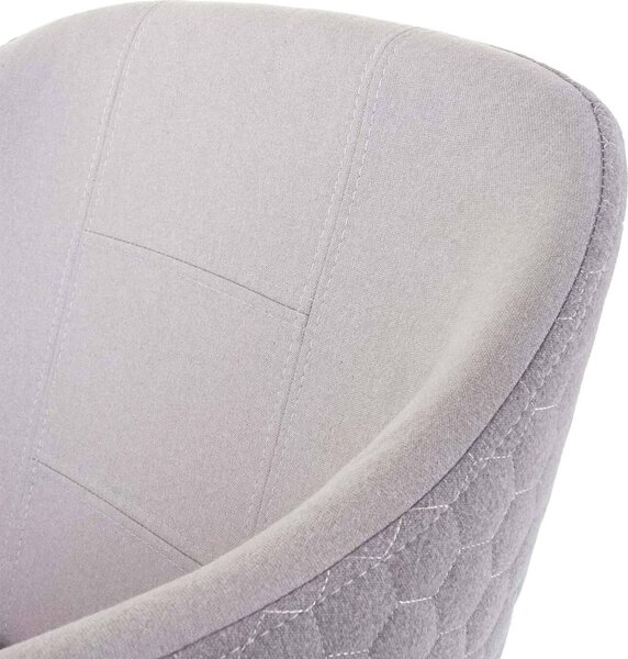 Jídelní židle HWC-D71, židle kuchyňská židle, retro design, područky látka/textil světle šedá-šedá