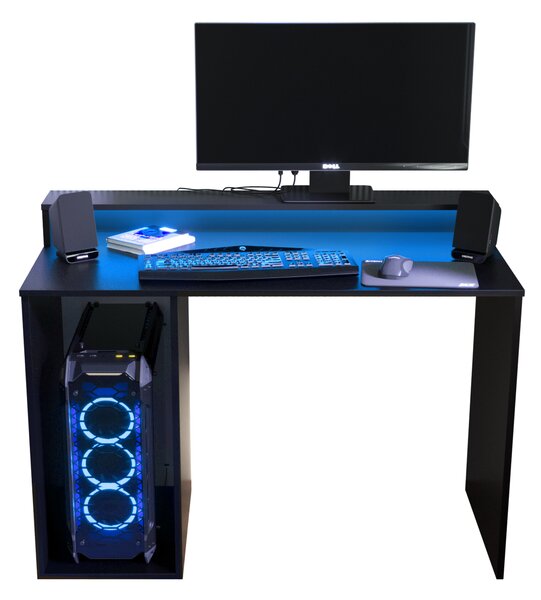 Herní PC stolek Garrick 2 (černý) (s LED RGB osvětlením)
