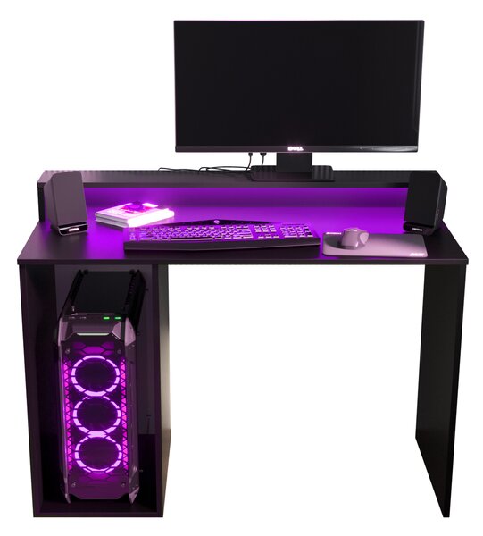 Herní PC stolek Garrick 2 (černý) (s LED RGB osvětlením)