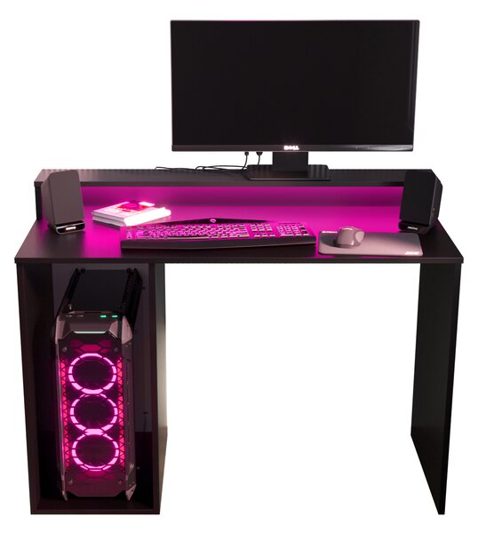 Herní PC stolek Garrick 2 (černý) (s LED RGB osvětlením)