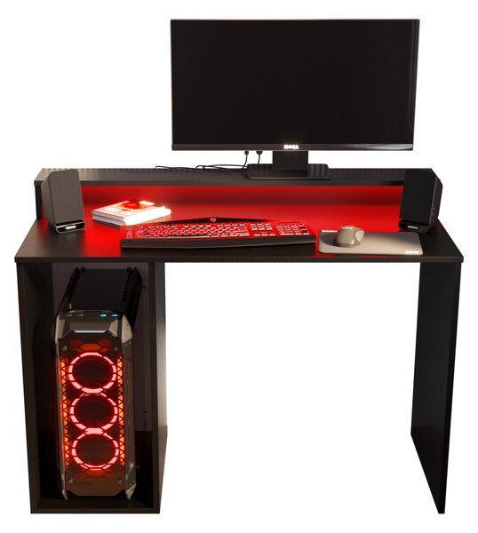 Herní PC stolek Garrick 2 (černý) (s LED RGB osvětlením)
