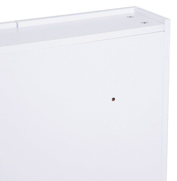 HOMCOM Nástěnná koupelnová skříňka s zrcadlem, 60 x 75 cm, koupelnový nábytek, lékárnička s nastavitelnou policí, bílá | Aosom