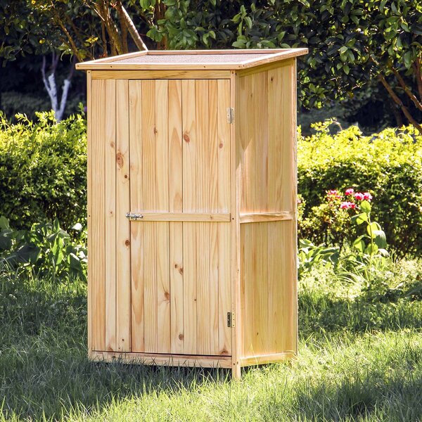 Wiltec zahradní přístřešek s 1 dveřmi v přírodní barvě dřeva 92 x 57 x 154cm přístřešek na nářadí pro zahradní přístřešek na nářadí zahradní skříňka na nářadí skříňka na nářadí