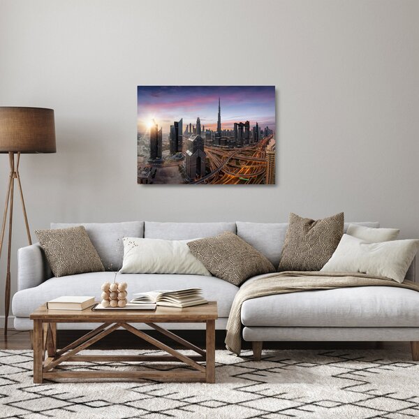 Skleněný obraz - Panorama Dubaje (70x50 cm)