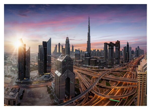 Skleněný obraz - Panorama Dubaje (70x50 cm)
