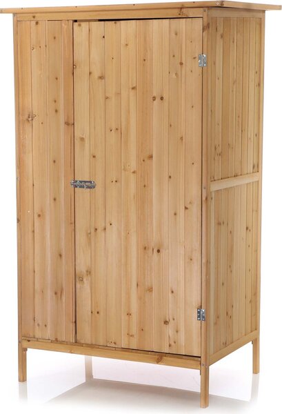 Wiltec zahradní přístřešek s 1 dveřmi v přírodní barvě dřeva 92 x 57 x 154cm přístřešek na nářadí pro zahradní přístřešek na nářadí zahradní skříňka na nářadí skříňka na nářadí