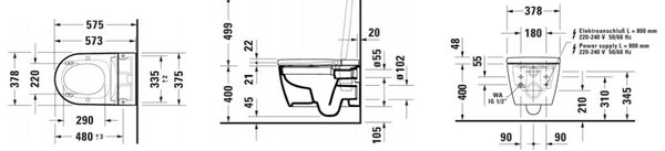 Duravit SensoWash bidetové wc závěsné Bez oplachového kruhu bílá 650001012004310
