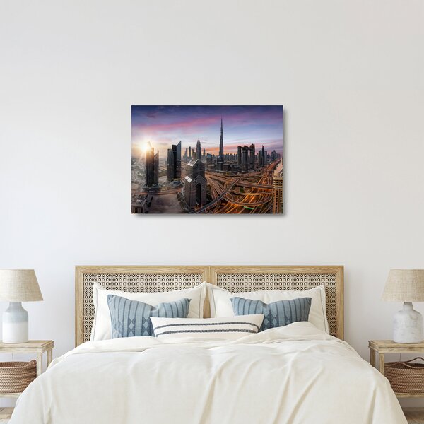 Skleněný obraz - Panorama Dubaje (70x50 cm)