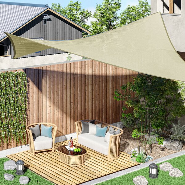 Outsunny Obdélníková Sluneční Plachta 3 x 3 m s Ochranným UV Filtrm a Úložným Vakem - Krémová | Aosom
