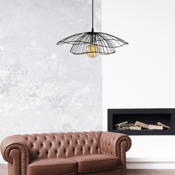 Černé závěsné svítidlo s kovovým stínidlem ø 50 cm Farac – Opviq lights