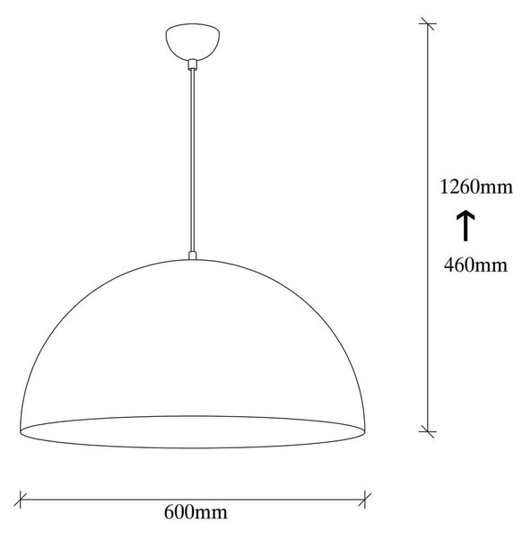 Černé závěsné svítidlo s kovovým stínidlem ø 60 cm Coppa – Opviq lights