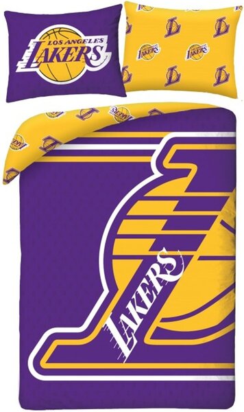 Oboustranné ložní povlečení z mikrovlákna NBA - Los Angeles Lakers - 70x90 cm + 140x200 cm