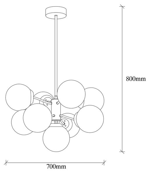 Bílé/v mosazné barvě závěsné svítidlo se skleněným stínidlem ø 70 cm Mudoni – Opviq lights